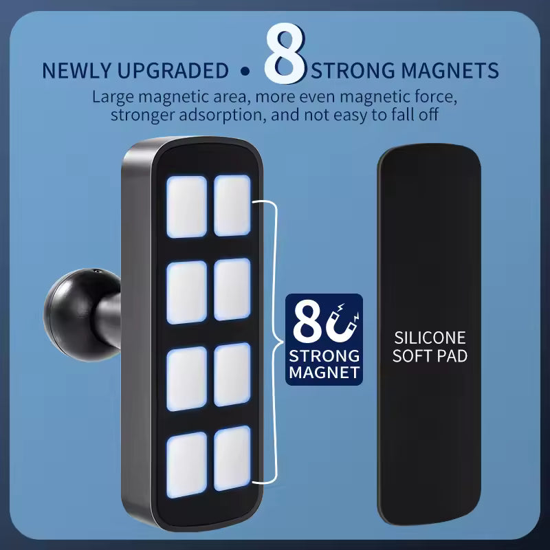 Magnetic 360 Rotation Portable One-Touch Release Flexible Universal ABS+Silicone Phone Holder Mount Gym