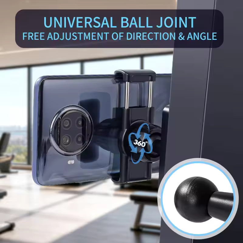 Magnetic 360 Rotation Portable One-Touch Release Flexible Universal ABS+Silicone Phone Holder Mount Gym