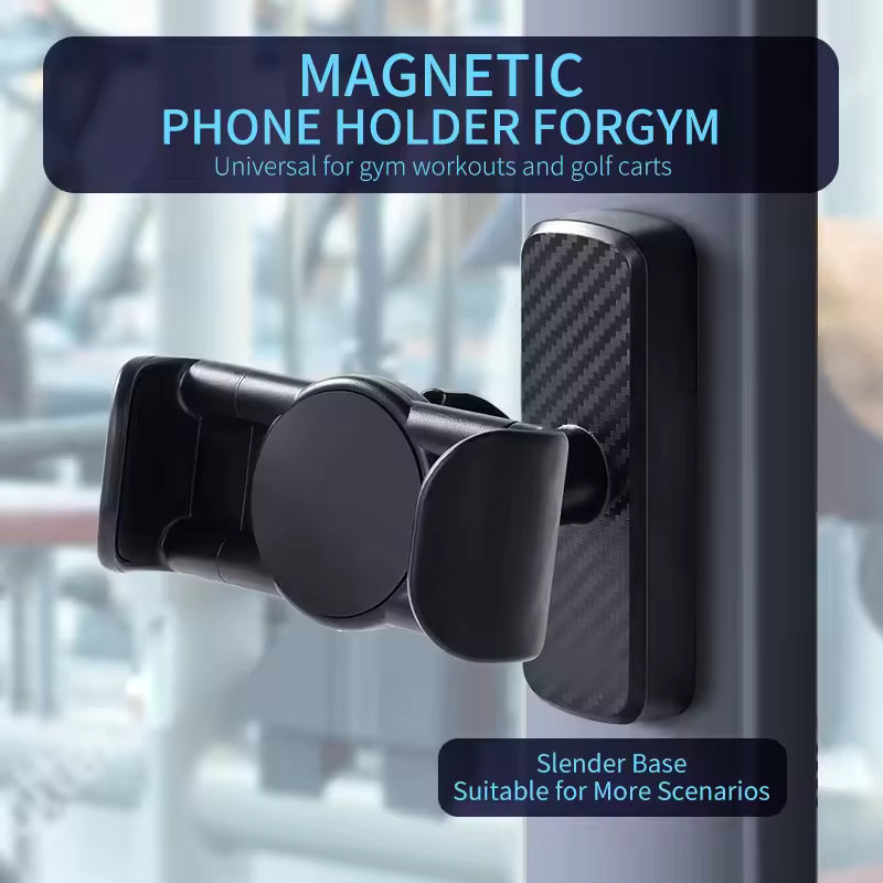 Magnetic 360 Rotation Portable One-Touch Release Flexible Universal ABS+Silicone Phone Holder Mount Gym